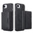 LC.IMEEKE L5 For iPhone 17e / 16e Magnetic Phone Case Leather Back Cover with Detachable Card Holder - Black - 2
