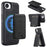 LC.IMEEKE L3 For iPhone 17e / 16e Magnetic Case Detachable Card Holder Leather TPU Mobile Cover - Black - 1