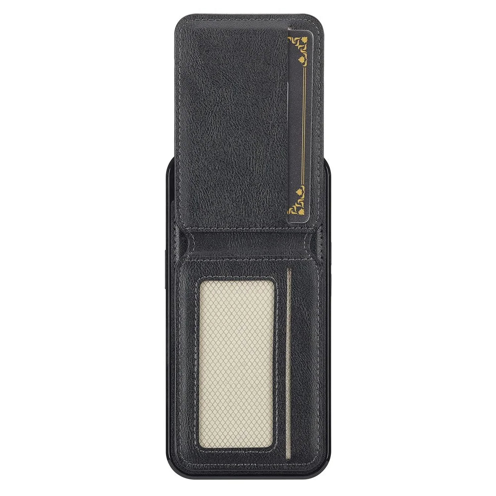 LC.IMEEKE L3 For iPhone 17e / 16e Magnetic Case Detachable Card Holder Leather TPU Mobile Cover - Black - 2