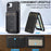 LC.IMEEKE L3 For iPhone 17e / 16e Magnetic Case Detachable Card Holder Leather TPU Mobile Cover - Black - 6