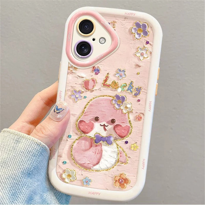 For iPhone 16 Plus Case with Strap Lucky Snake Pattern Design TPU + PC Protective Phone Cover - 5