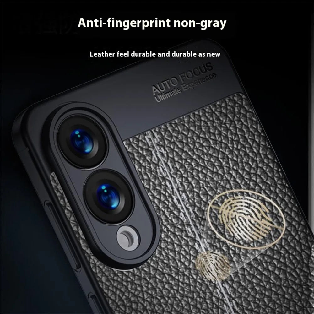 For Samsung Galaxy S25 Edge Case Litchi Texture TPU Flexible Phone Cover, Black - 4