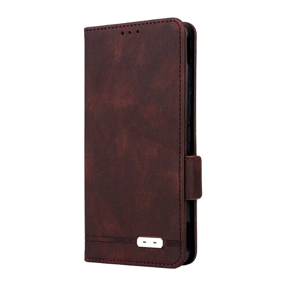 For Asus ROG Phone 9 5G Case Leather Wallet Flip Phone Cover with Hardware Decor - Coffee - 7