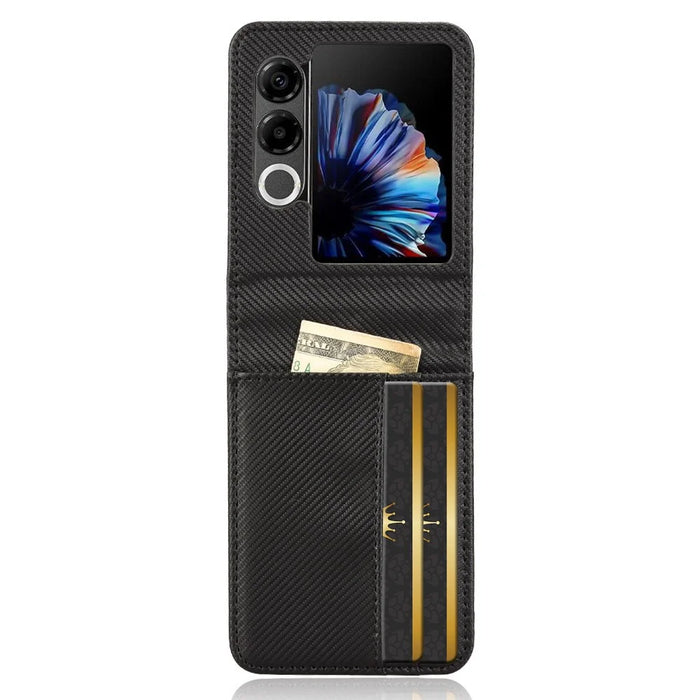 For ZTE nubia Flip2 5G Case PU Leather + PC Card Holder Mobile Phone Cover - Black - 2