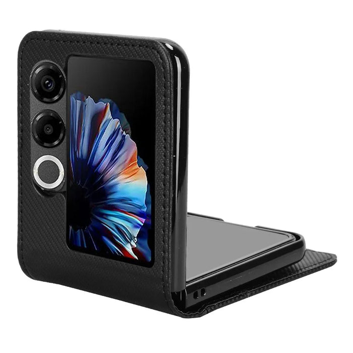 For ZTE nubia Flip2 5G Case PU Leather + PC Card Holder Mobile Phone Cover - Black - 3