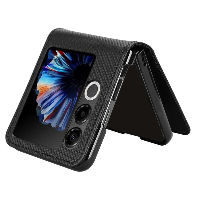 For ZTE nubia Flip2 5G Case PU Leather + PC Card Holder Mobile Phone Cover - Black - 4