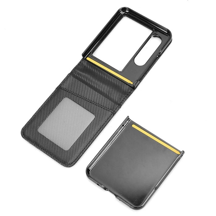 For ZTE nubia Flip2 5G Case PU Leather + PC Card Holder Mobile Phone Cover - Black - 6