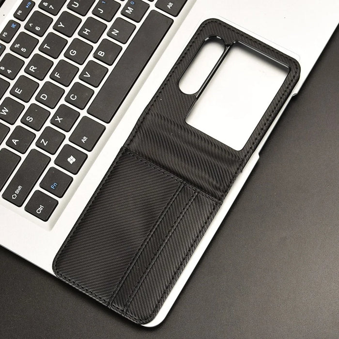 For ZTE nubia Flip2 5G Case PU Leather + PC Card Holder Mobile Phone Cover - Black - 7