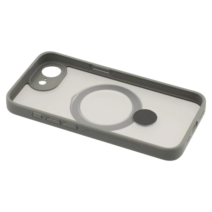 For iPhone 17e / 16e Case Compatible with MagSafe Rotary Ring Kickstand TPU + PC Phone Cover - Grey - 7