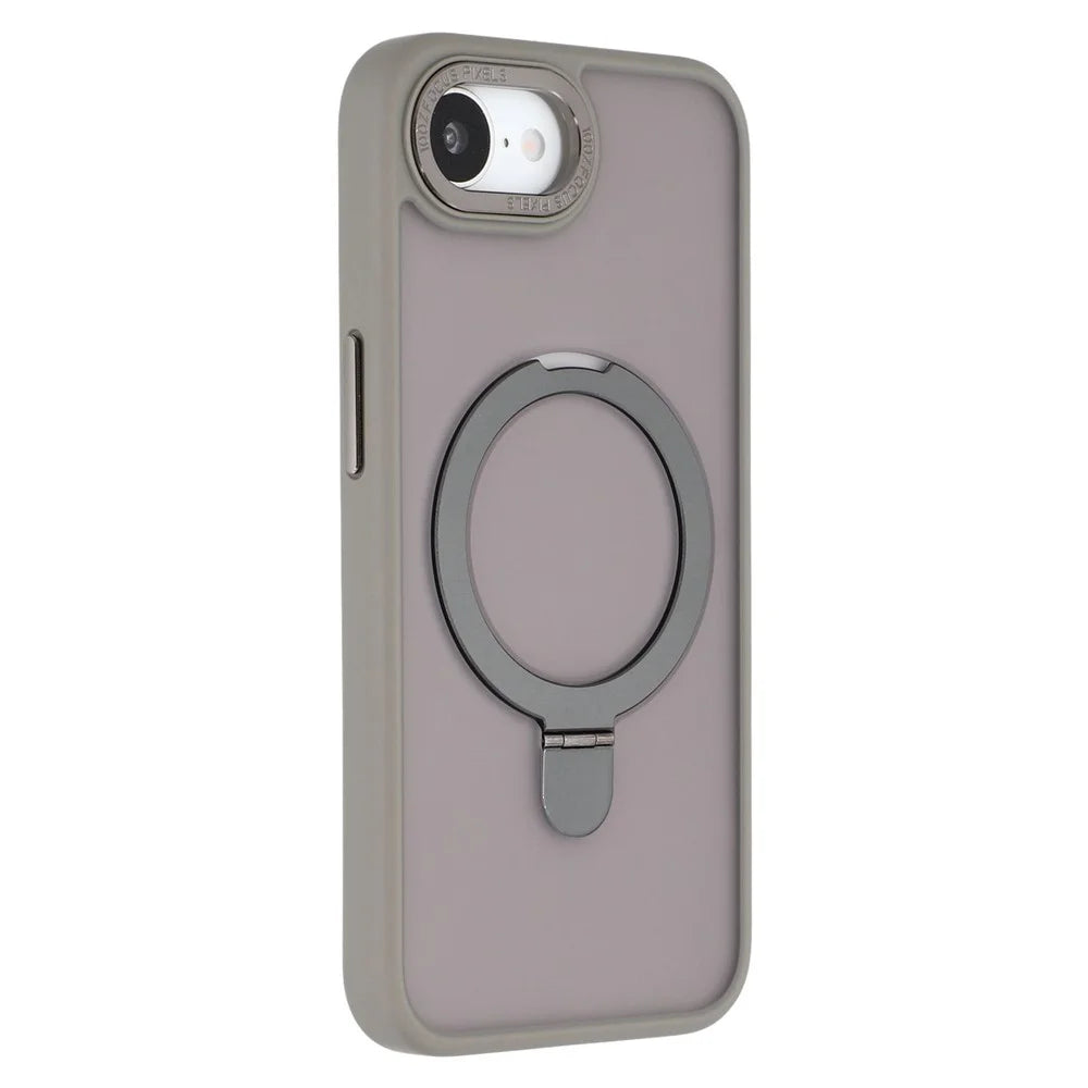 For iPhone 17e / 16e Case Compatible with MagSafe Kickstand TPU + PC Phone Back Cover - Grey - 1