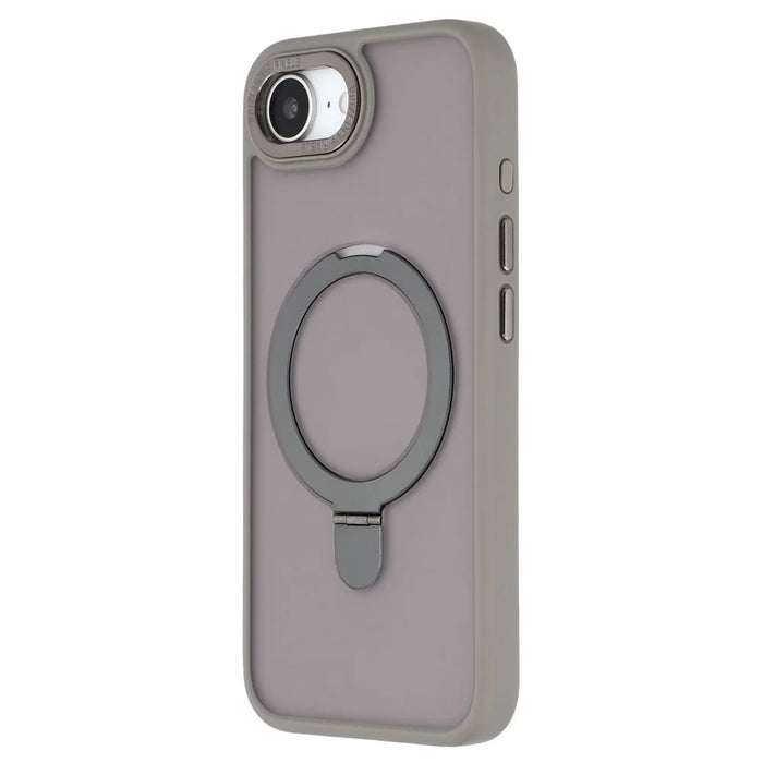For iPhone 17e / 16e Case Compatible with MagSafe Kickstand TPU + PC Phone Back Cover - Grey - 4