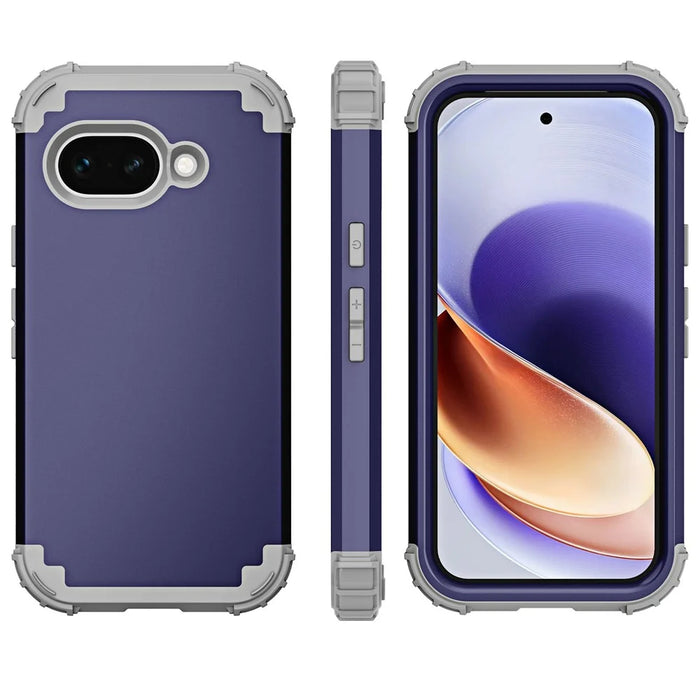 L-Style For Google Pixel 9a Case Shockproof PC + TPU Phone Back Cover - Navy Blue - 3