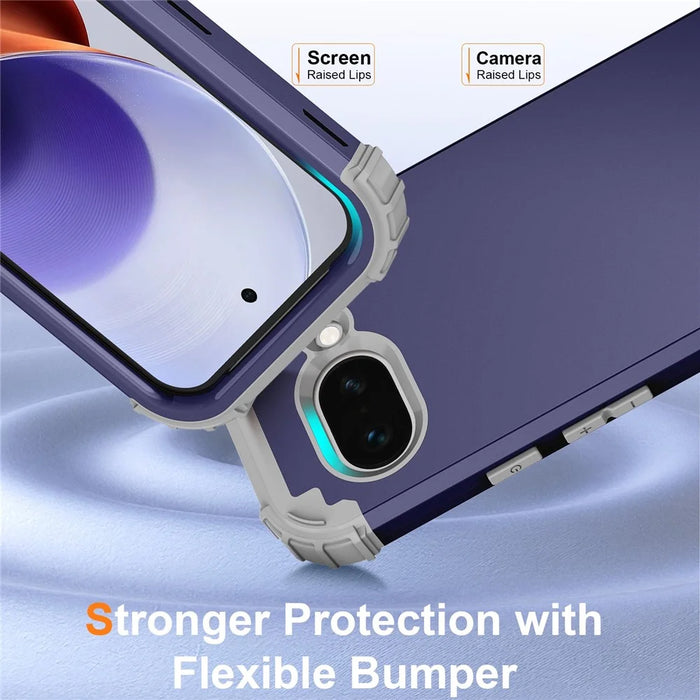 L-Style For Google Pixel 9a Case Shockproof PC + TPU Phone Back Cover - Navy Blue - 4