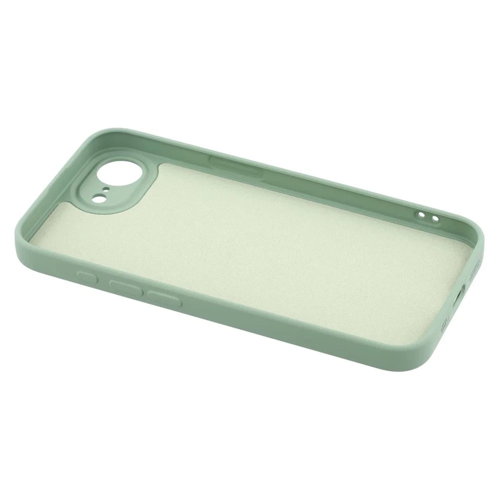 For iPhone 17e / 16e Silicone Case with Strap Ring Kickstand Phone Cover - Green - 7