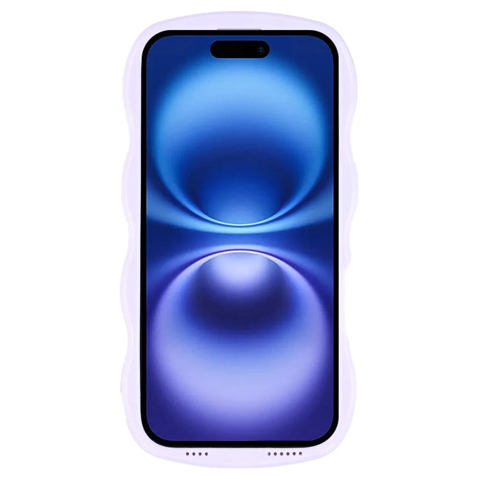 WT Series for iPhone 16 Case Wavy Edge Shockproof TPU + PC Phone Cover - Purple - 2