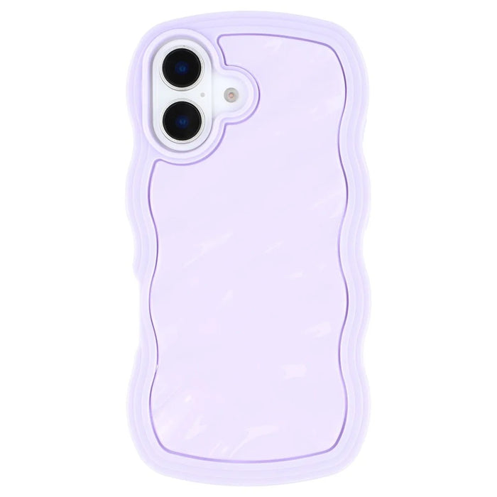 WT Series for iPhone 16 Case Wavy Edge Shockproof TPU + PC Phone Cover - Purple - 3
