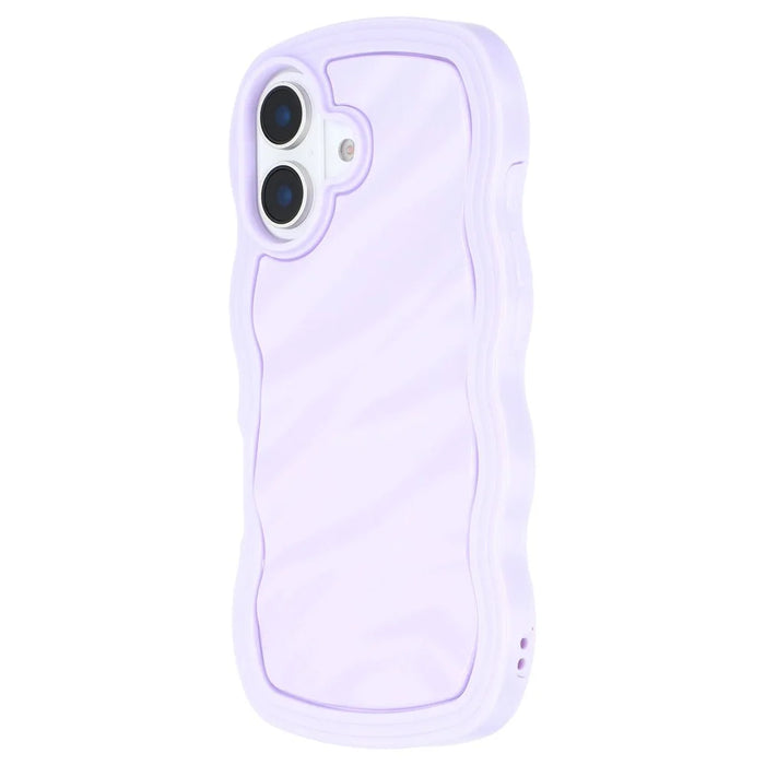 WT Series for iPhone 16 Case Wavy Edge Shockproof TPU + PC Phone Cover - Purple - 4