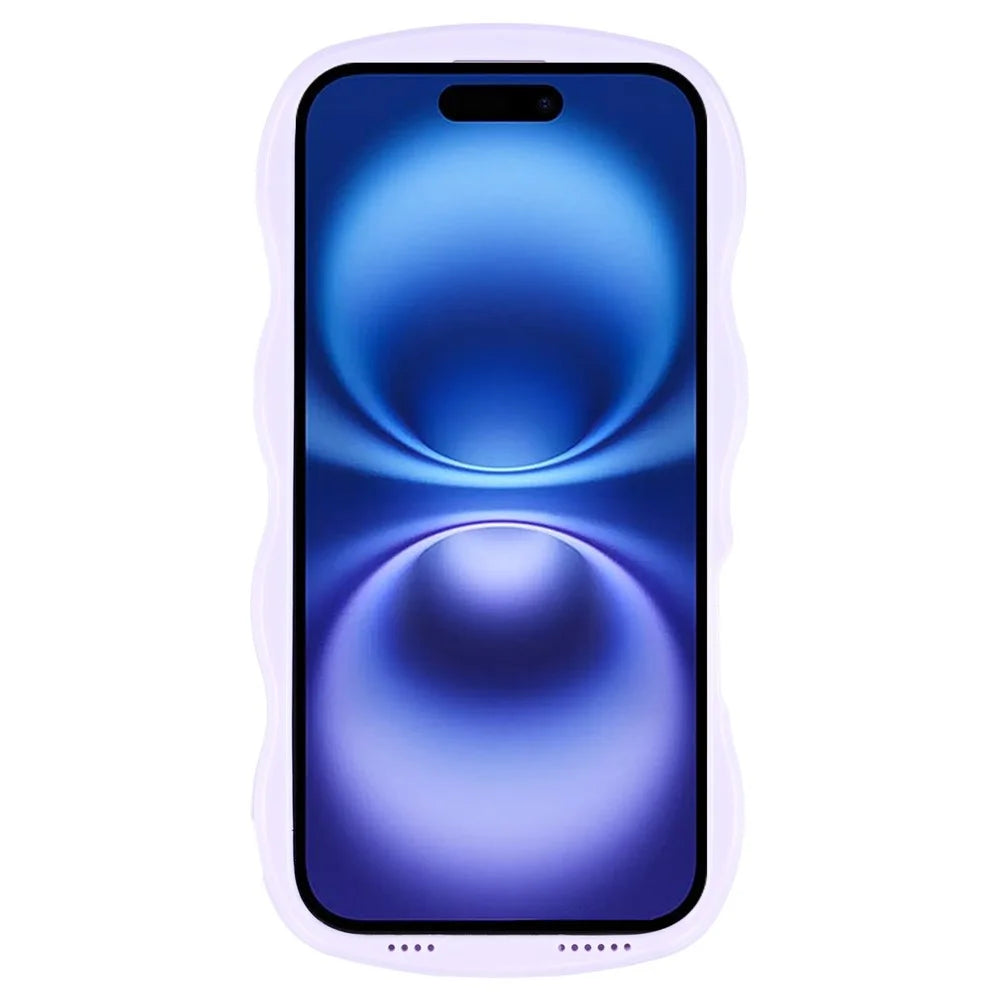 WT Series for iPhone 16 Plus Case Wavy Edge Shockproof TPU + PC Phone Cover - Purple - 2