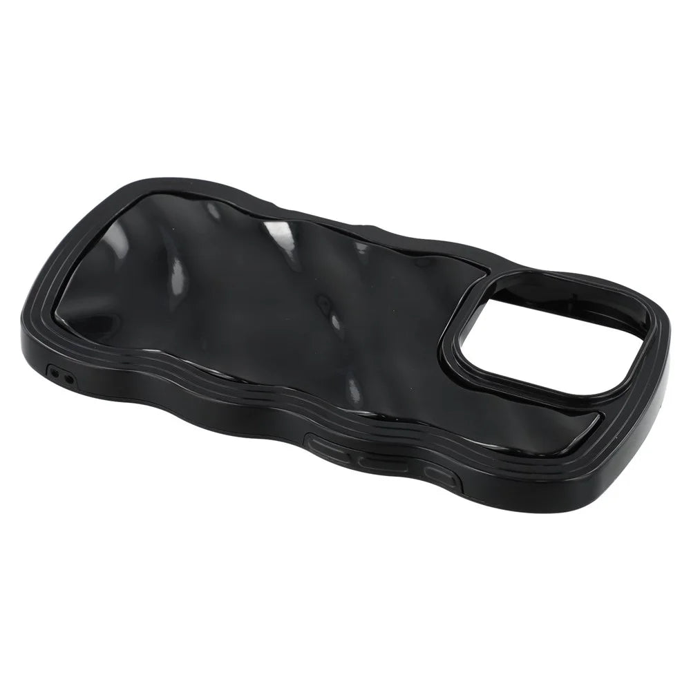 For iPhone 16 Pro Max Case Wavy Edge Shockproof TPU + PC Phone Cover - Black - 5