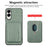 For Samsung Galaxy S25 Edge Case Magnetic Detachable Card Holder Phone Back Cover - Green - 2