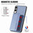 For Samsung Galaxy S25 Edge Case RFID Blocking Carbon Fiber Leather Phone Back Cover with Card Holder - Blue - 2