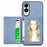 For Samsung Galaxy S25 Edge Case RFID Blocking Carbon Fiber Leather Phone Back Cover with Card Holder - Blue - 3