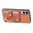 For Samsung Galaxy S25 Edge Case Carbon Fiber Texture Leather Phone Back Cover with Card Holder - Brown - 3