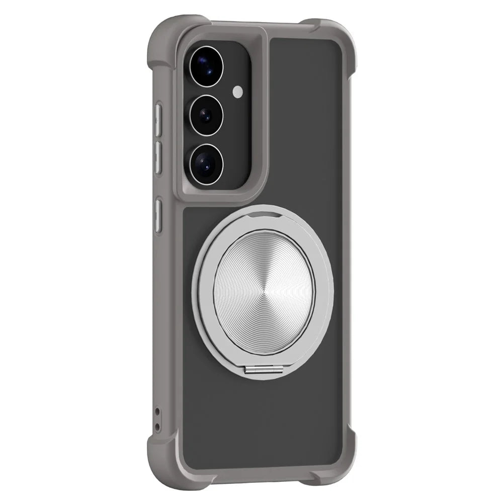 For Samsung Galaxy A16 4G / 5G Magnetic Case CD Vein Kickstand TPU + PC Phone Cover - Grey - 1