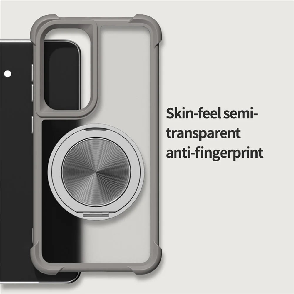 For Samsung Galaxy A16 4G / 5G Magnetic Case CD Vein Kickstand TPU + PC Phone Cover - Grey - 5