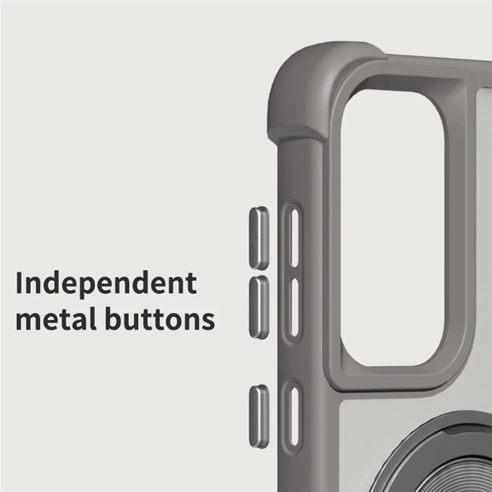For Samsung Galaxy A16 4G / 5G Magnetic Case CD Vein Kickstand TPU + PC Phone Cover - Grey - 6