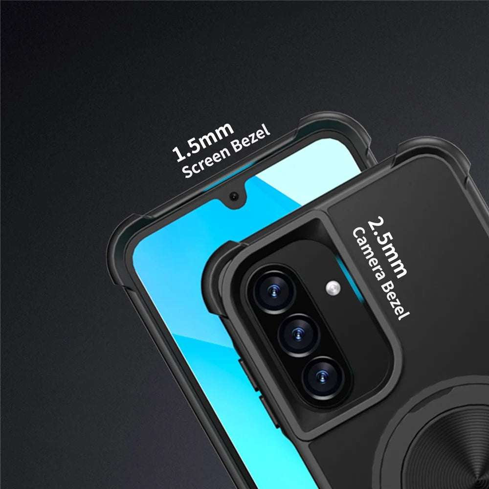 For Samsung Galaxy A26 5G Magnetic Case CD Vein Kickstand TPU + PC Phone Cover - Black - 3