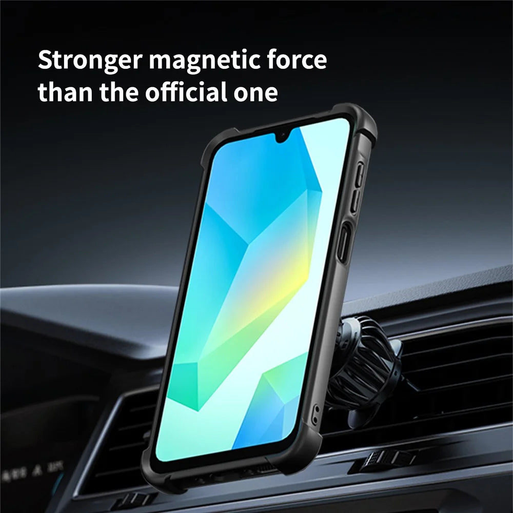 For Samsung Galaxy A26 5G Magnetic Case CD Vein Kickstand TPU + PC Phone Cover - Black - 5