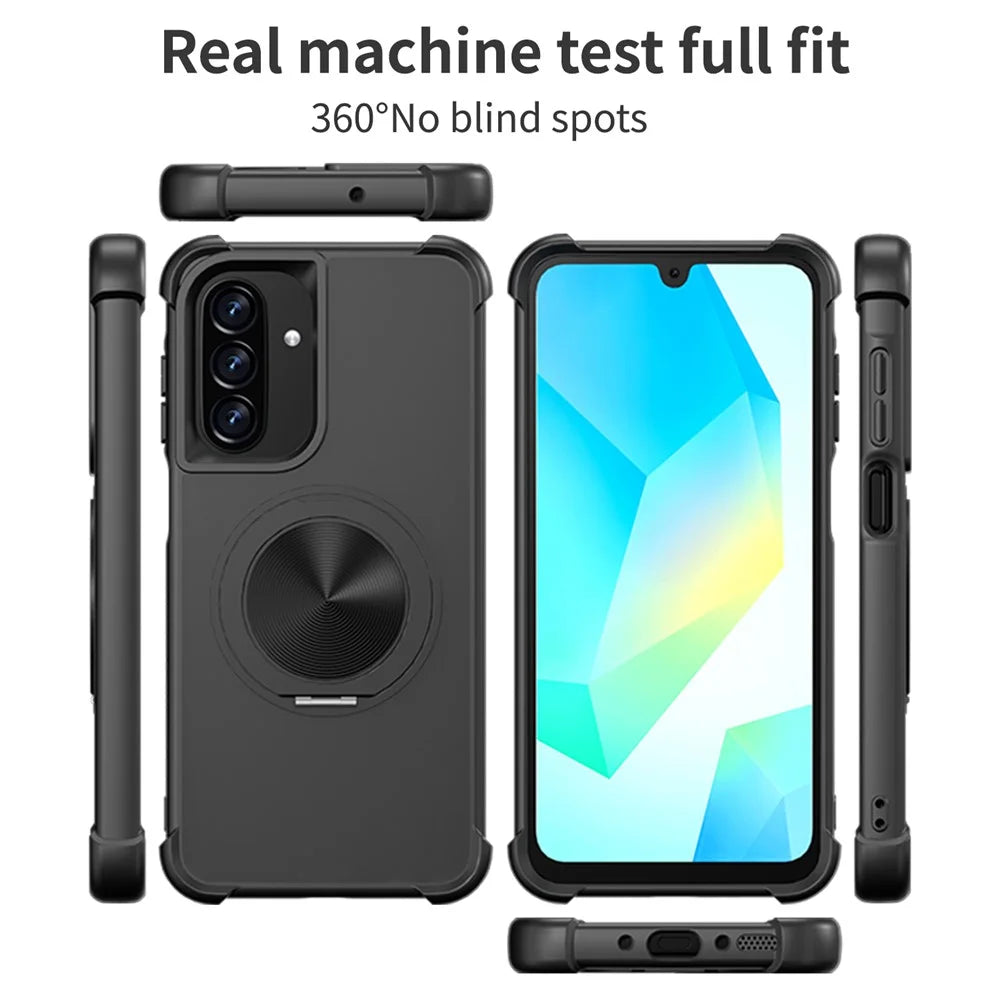 For Samsung Galaxy A26 5G Magnetic Case CD Vein Kickstand TPU + PC Phone Cover - Black - 6