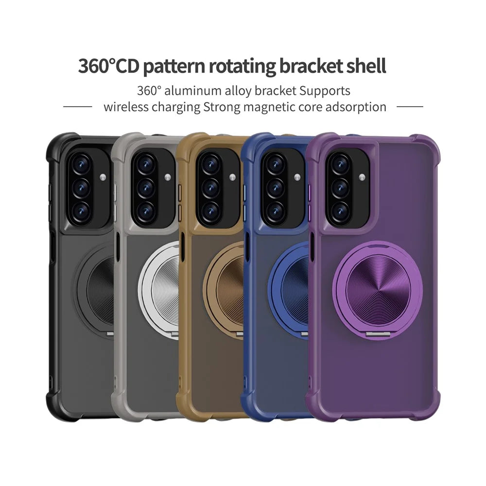 For Samsung Galaxy A26 5G Magnetic Case CD Vein Kickstand TPU + PC Phone Cover - Black - 7