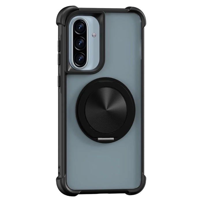 For Samsung Galaxy A36 5G Magnetic Case CD Vein Kickstand TPU + PC Phone Cover - Black - 1