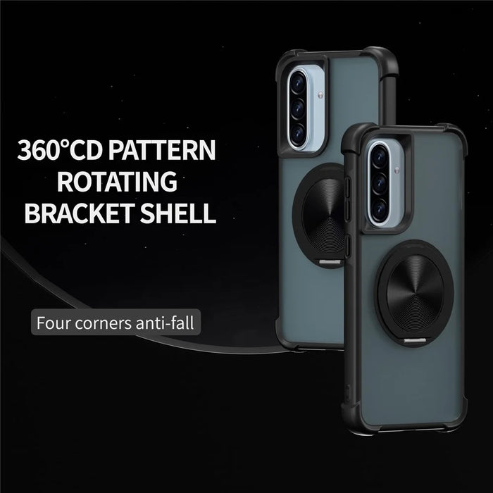 For Samsung Galaxy A36 5G Magnetic Case CD Vein Kickstand TPU + PC Phone Cover - Black - 2