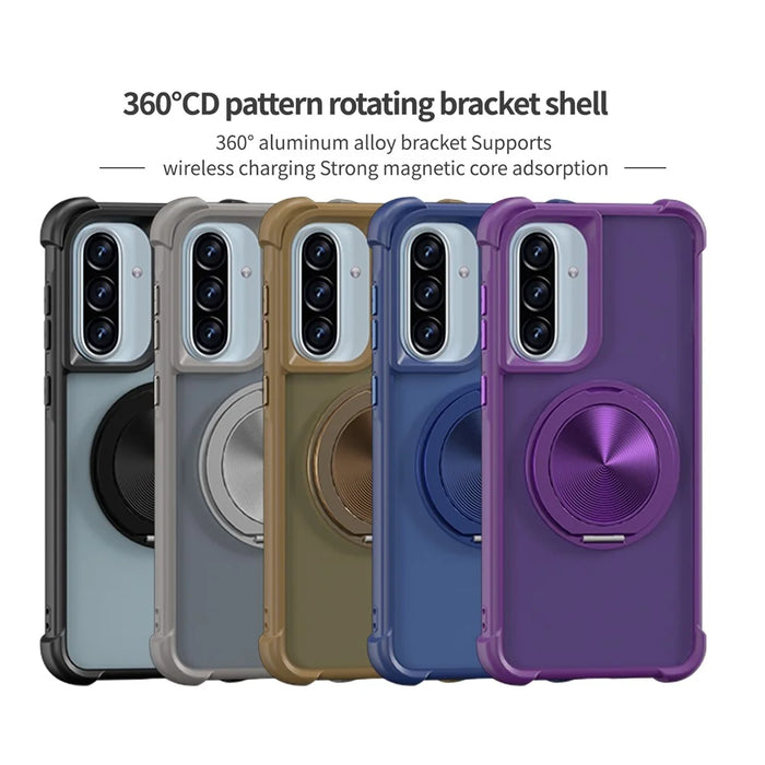 For Samsung Galaxy A36 5G Magnetic Case CD Vein Kickstand TPU + PC Phone Cover - Black - 7