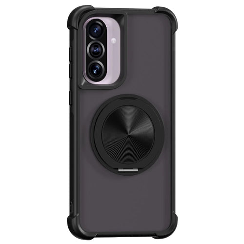 For Samsung Galaxy A56 5G Magnetic Case CD Vein Kickstand TPU + PC Phone Cover - Black - 1