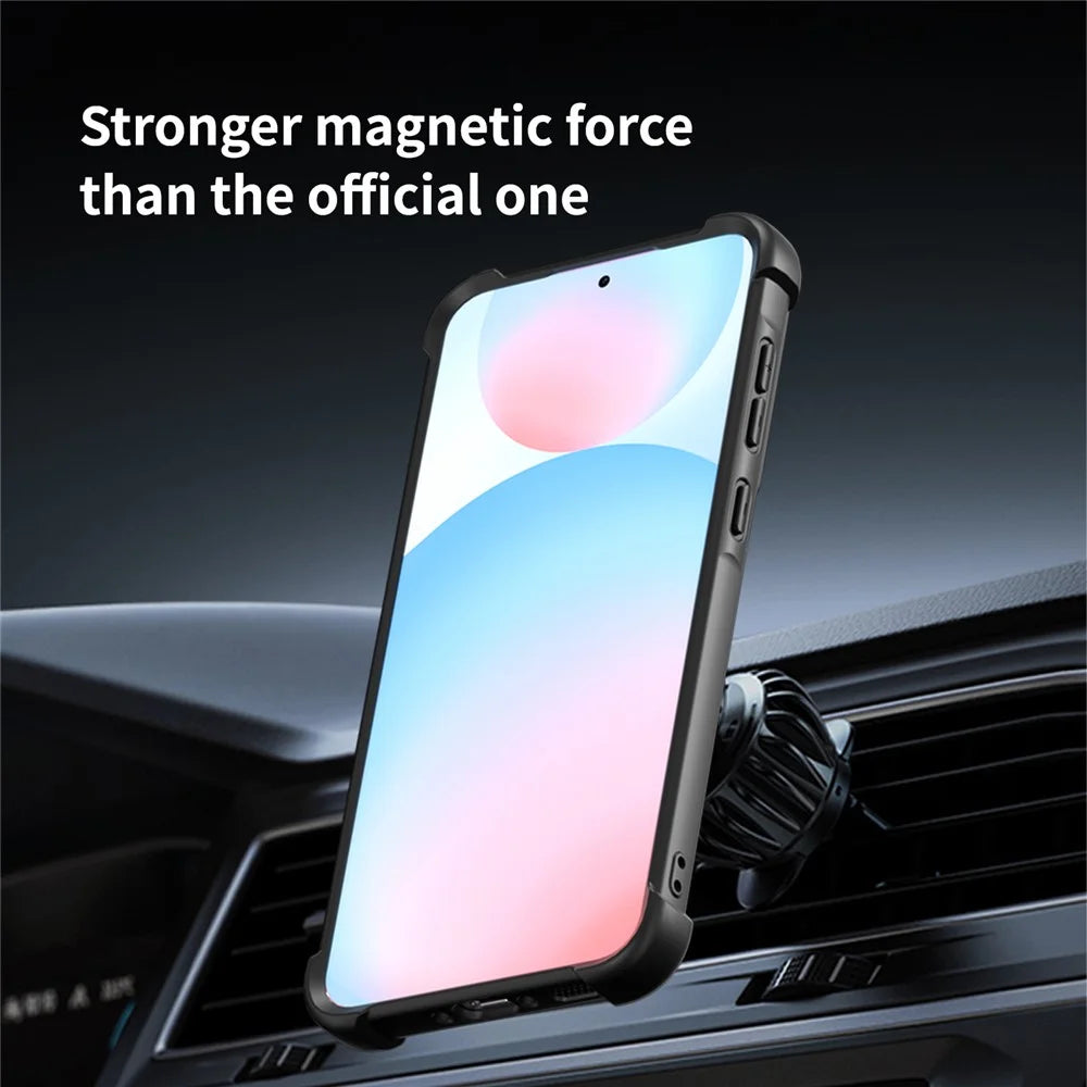 For Samsung Galaxy A56 5G Magnetic Case CD Vein Kickstand TPU + PC Phone Cover - Black - 5