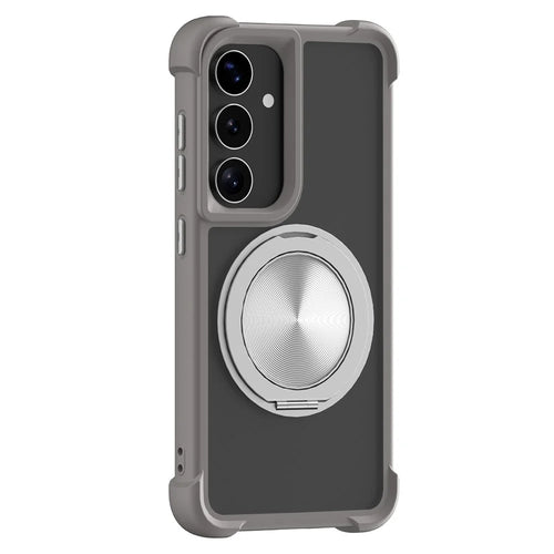For Samsung Galaxy S25 / S24 Magnetic Case CD Vein Kickstand TPU + PC Phone Cover - Grey - 1