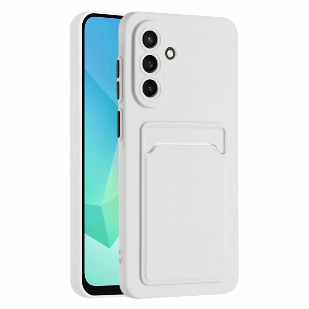 For Samsung Galaxy A36 5G Case Card Slot Matte Fingerprint-Free Back Cover - White - 2