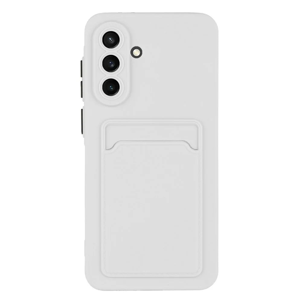 For Samsung Galaxy A56 5G Case Card Slot Matte Fingerprint-Free Back Cover - White - 1