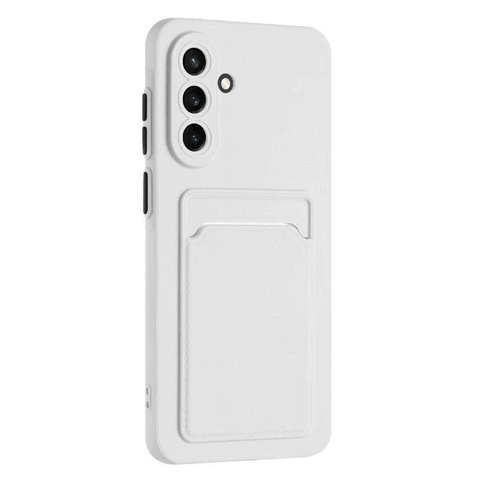 For Samsung Galaxy A56 5G Case Card Slot Matte Fingerprint-Free Back Cover - White - 3