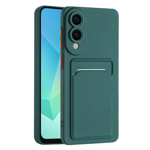 For Samsung Galaxy S25 Edge Case Card Slot Matte Fingerprint-Free Back Cover - Green - 1