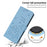For Samsung Galaxy S25 Edge Wallet Case Cats Imprint Leather Phone Cover with Strap - Blue - 5
