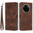 For Realme 14 Pro+ 5G Case Handbag Imprinted Triangle Leather Phone Cover - Brown - 1