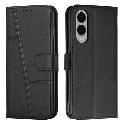 For Samsung Galaxy S25 Edge Case Leather Stand Protective Phone Cover - Black - 1