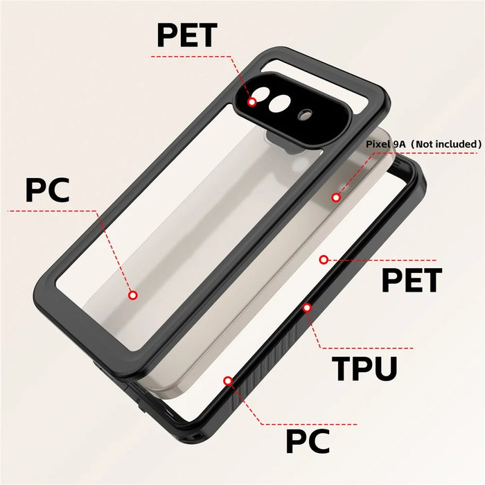 REDPEPPER FS Series For Google Pixel 9a Case IP68 Waterproof Clear Back Panel Phone Cover - 6