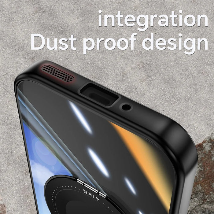 For Google Pixel 9 Pro XL Magnetic Case PC + TPU Phone Cover with Rotating Metal Kickstand, Lens Protector - Black - 6
