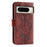 For Google Pixel 8 Pro Case Wallet Stand Imprinted Rose Butterfly PU Leather Phone Cover - Brown - 5